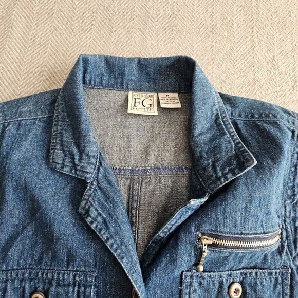 Field Gear Jacket Women's Size Medium Petite Sleeveless Denim Countrycore - Picture 5 of 12
